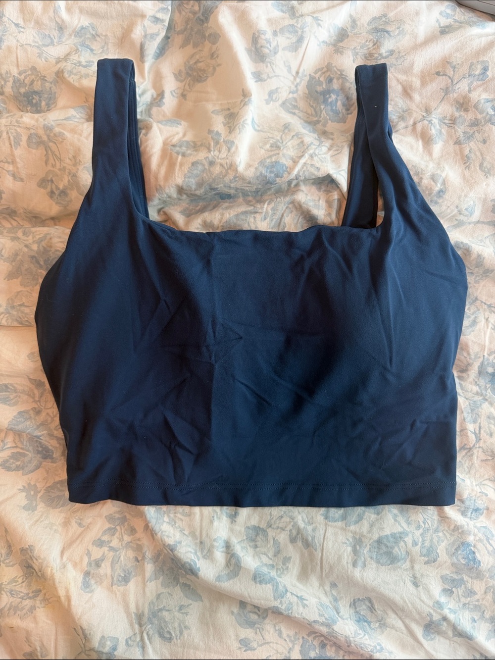 CRZ YOGA Navy Square-Neck Crop Tank Top with padding